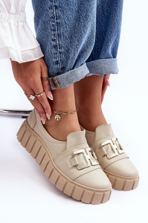  boty  s platformou béžové  3398