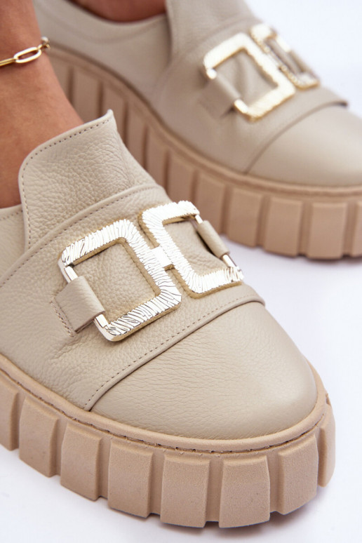  boty  s platformou béžové  3398