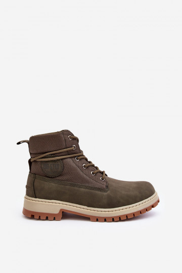 Dřeváky boty Memory Foam khaki Big Star KK174205 2