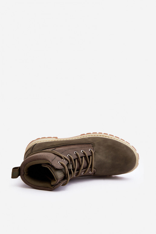 Dřeváky boty Memory Foam khaki Big Star KK174205  Dřeváky boty Memory Foam khaki Big Star KK174205