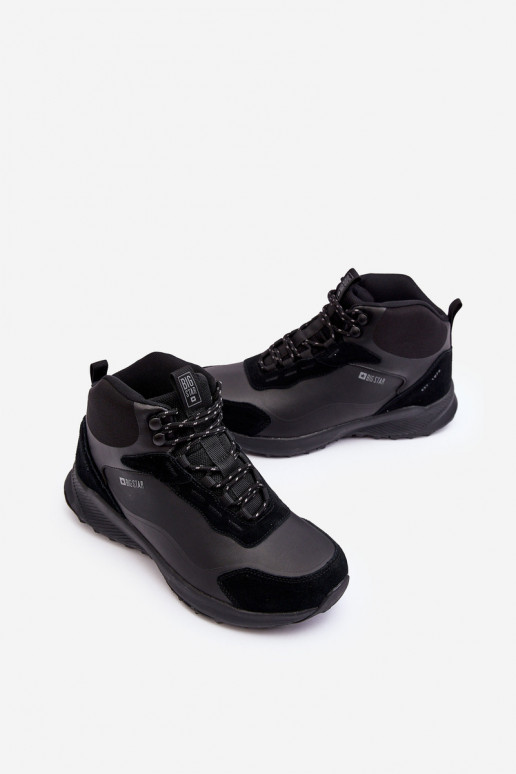 turistické boty zateplené Černé Big Star MM174334  turistické boty zateplené Černé Big Star MM174334