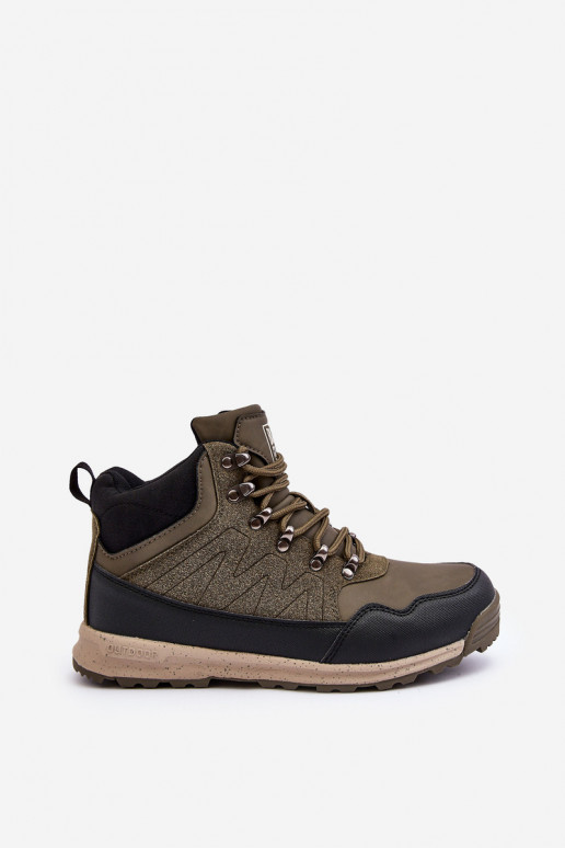 Zateplené turistické boty khaki Big Star MM274480  Zateplené turistické boty khaki Big Star MM274480
