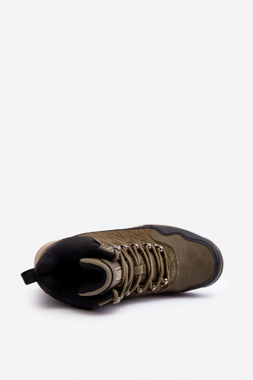Zateplené turistické boty khaki Big Star MM274480  Zateplené turistické boty khaki Big Star MM274480