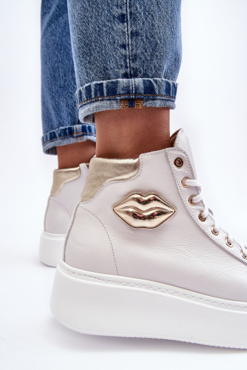 Ležérní obuv  se zipy Lemar bílé Katerin