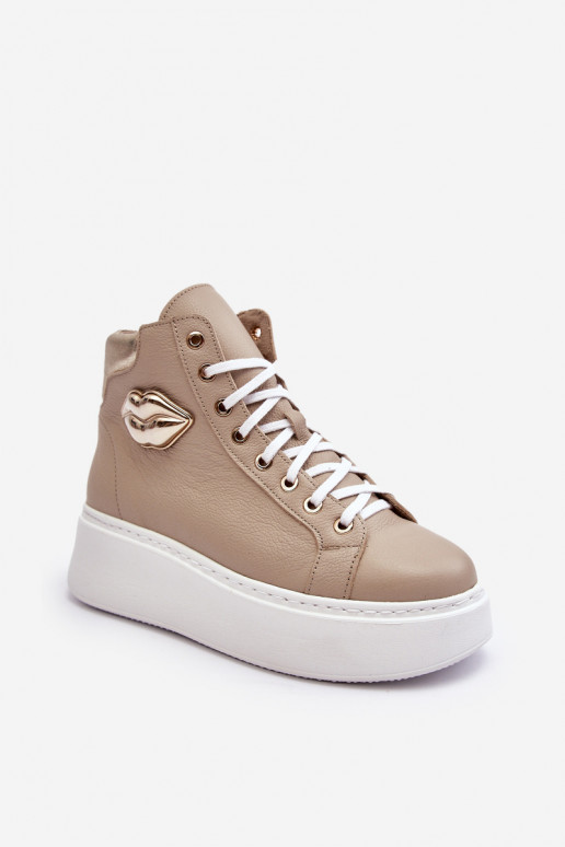 Ležérní obuv  se zipy Lemar béžové Katerin Ležérní obuv  se zipy Lemar béžové Katerin