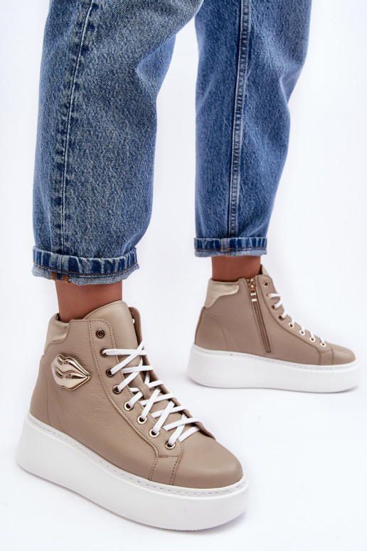 Ležérní obuv  se zipy Lemar béžové Katerin Ležérní obuv  se zipy Lemar béžové Katerin