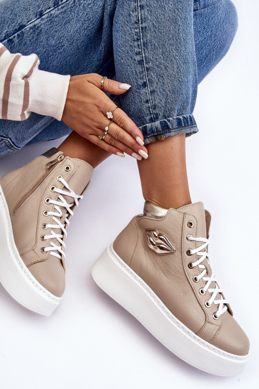 Ležérní obuv  se zipy Lemar béžové Katerin Ležérní obuv  se zipy Lemar béžové Katerin