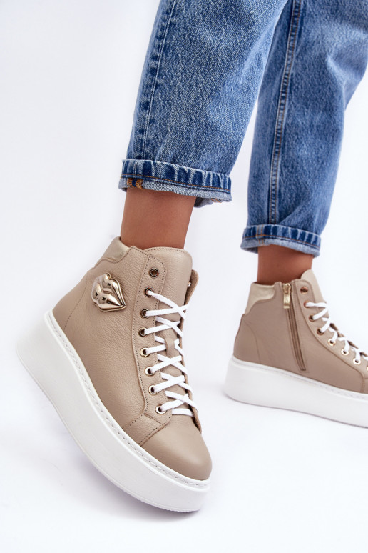 Ležérní obuv  se zipy Lemar béžové Katerin Ležérní obuv  se zipy Lemar béžové Katerin