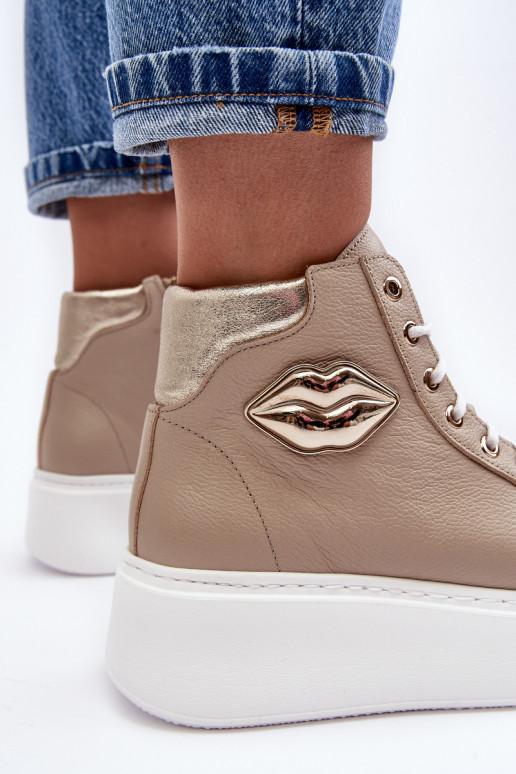 Ležérní obuv  se zipy Lemar béžové Katerin Ležérní obuv  se zipy Lemar béžové Katerin