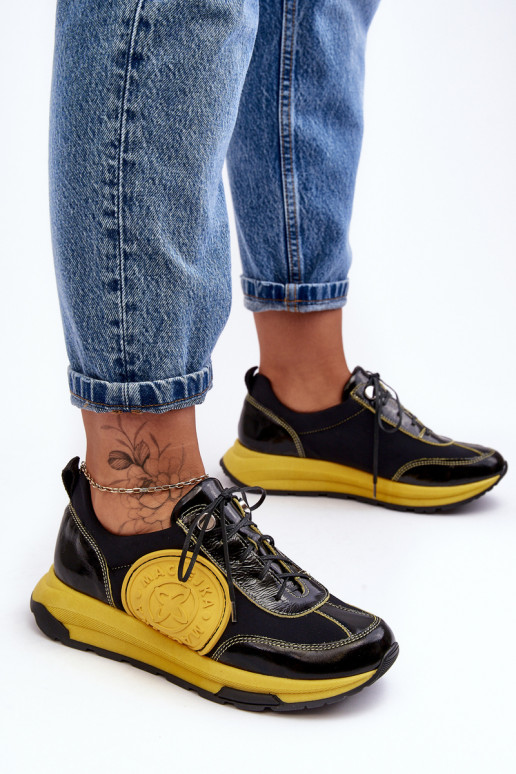 tenisky   06295-01 Černé a-Žluté  tenisky   06295-01 Černé a-Žluté