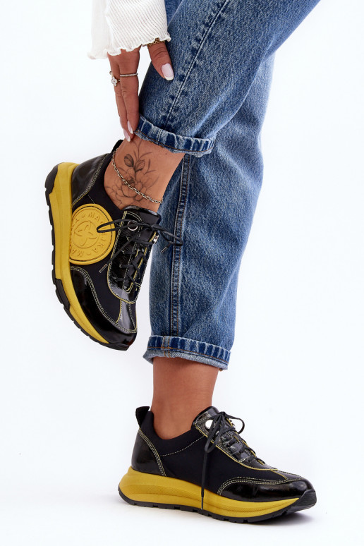 tenisky   06295-01 Černé a-Žluté  tenisky   06295-01 Černé a-Žluté