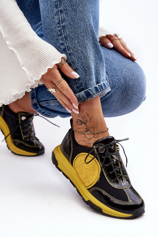 tenisky   06295-01 Černé a-Žluté  tenisky   06295-01 Černé a-Žluté