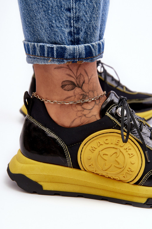 tenisky   06295-01 Černé a-Žluté  tenisky   06295-01 Černé a-Žluté