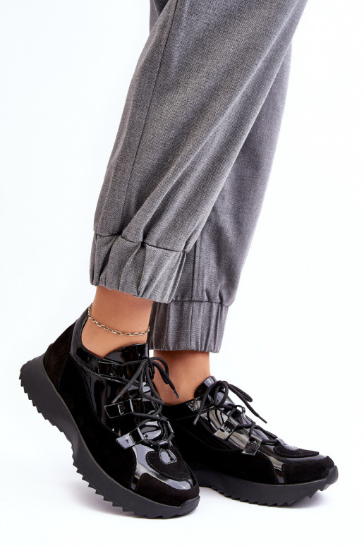 s efektem laku tenisky  M01/2 Zazoo Černé  s efektem laku tenisky  M01/2 Zazoo Černé