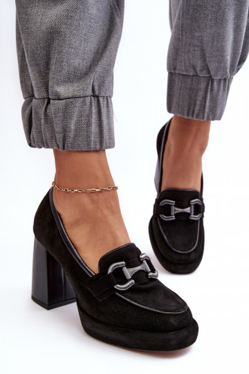 Obuv silný podpatek Laura Messi 2706 Černé