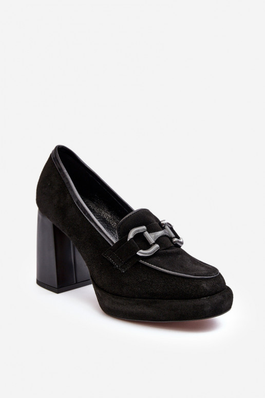 Obuv silný podpatek Laura Messi 2706 Černé  Obuv silný podpatek Laura Messi 2706 Černé