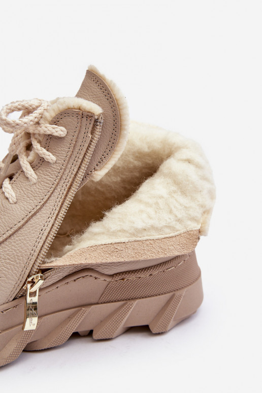 zateplené Dřeváky  s platformou béžové Lemar Jevette zateplené Dřeváky  s platformou béžové Lemar Jevette