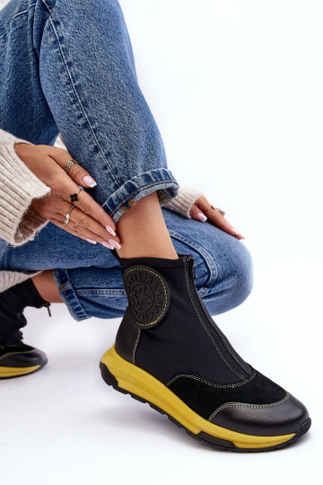 Dámské podpatky se zipy  06297-01 Černé