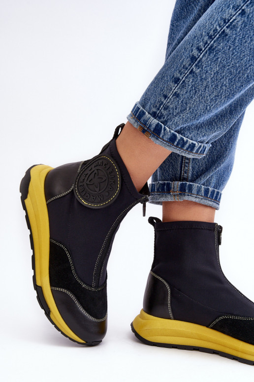 Dámské podpatky se zipy  06297-01 Černé Dámské podpatky se zipy  06297-01 Černé