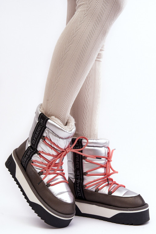 Sněhule  s masivní podrážkou  D.Franklin DFSH371006 stříbrné barvy Sněhule  s masivní podrážkou  D.Franklin DFSH371006 stříbrné barvy