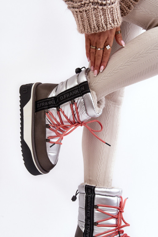 Sněhule  s masivní podrážkou  D.Franklin DFSH371006 stříbrné barvy Sněhule  s masivní podrážkou  D.Franklin DFSH371006 stříbrné barvy