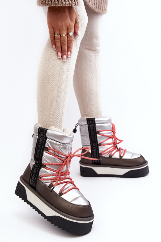 Sněhule  s masivní podrážkou  D.Franklin DFSH371006 stříbrné barvy Sněhule  s masivní podrážkou  D.Franklin DFSH371006 stříbrné barvy