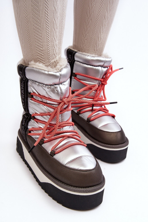 Sněhule  s masivní podrážkou  D.Franklin DFSH371006 stříbrné barvy Sněhule  s masivní podrážkou  D.Franklin DFSH371006 stříbrné barvy