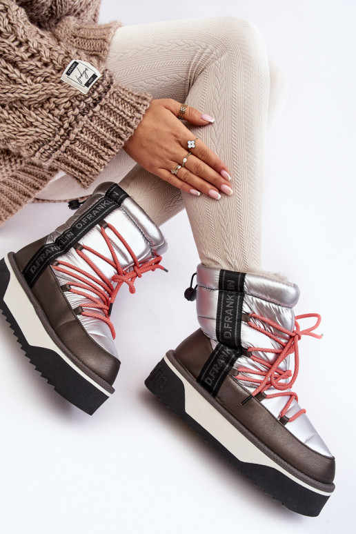 Sněhule  s masivní podrážkou  D.Franklin DFSH371006 stříbrné barvy Sněhule  s masivní podrážkou  D.Franklin DFSH371006 stříbrné barvy