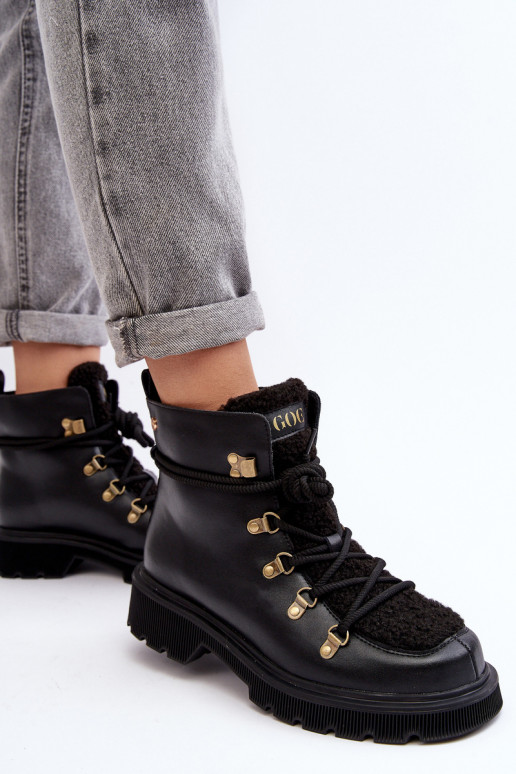 Dřeváky boty  GOE MM2N4082 Černé Dřeváky boty  GOE MM2N4082 Černé