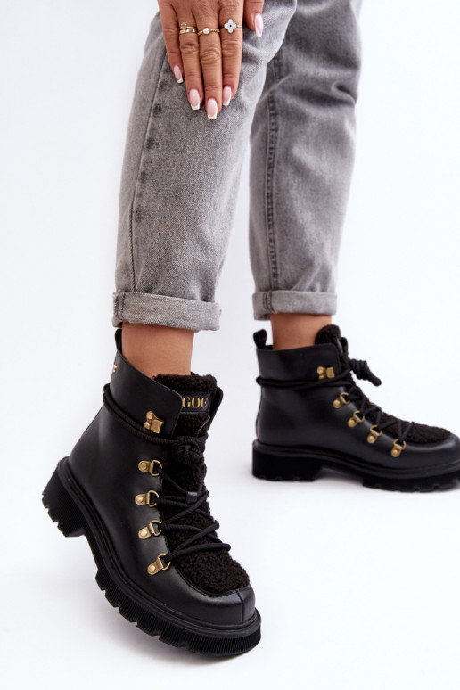 Dřeváky boty  GOE MM2N4082 Černé Dřeváky boty  GOE MM2N4082 Černé