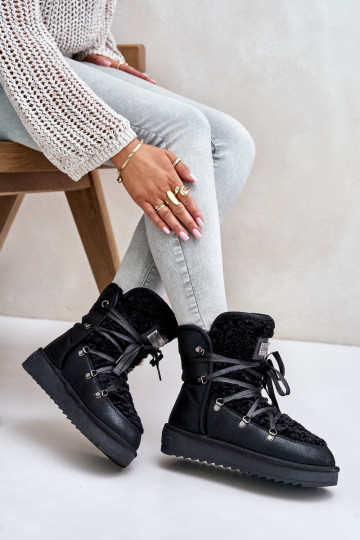 Sněhule s platformou  D.Franklin DFSH370004 Černé