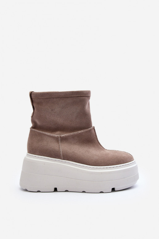 Dřeváky s módní masivní podrážkou béžové Zazoo 3424   Dřeváky s módní masivní podrážkou béžové Zazoo 3424