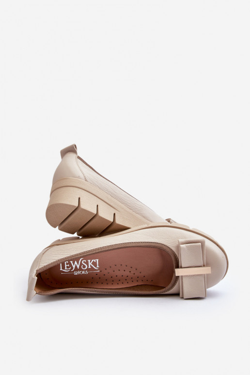 baleríny  s platformou s ornamenty Krémová  3384