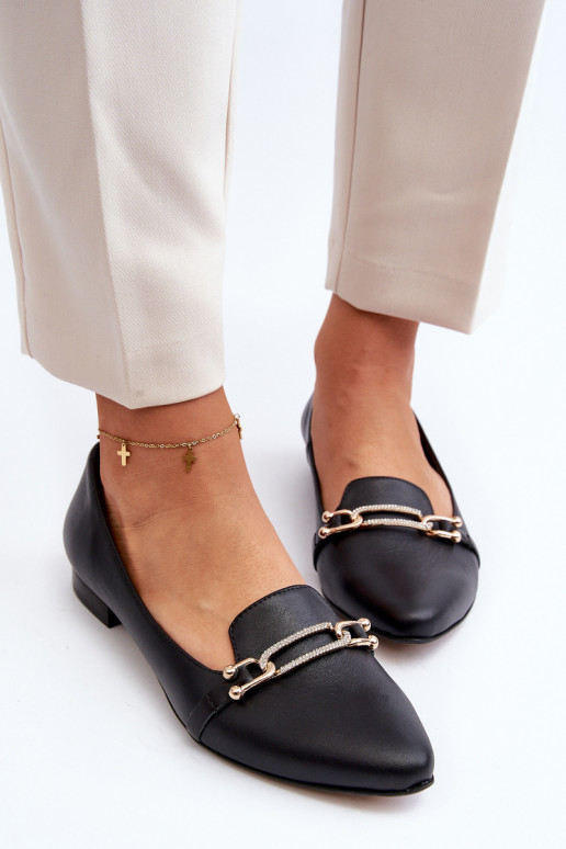 Zazoo 2885 baleríny s ornamenty Černé Zazoo 2885 baleríny s ornamenty Černé