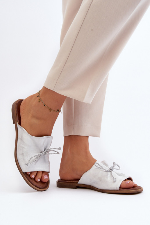 Zazoo 2659 Pantofle  stříbrné barvy