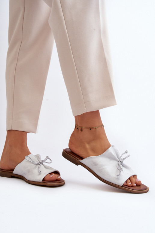 Zazoo 2659 Pantofle  stříbrné barvy