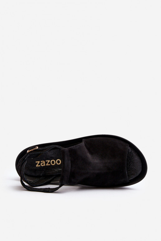 Zazoo 2914 Dámské semišové sandály Černé Zazoo 2914 Dámské semišové sandály Černé