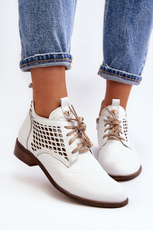 Zazoo 2878  Ažurová obuv   bílé Zazoo 2878  Ažurová obuv   bílé