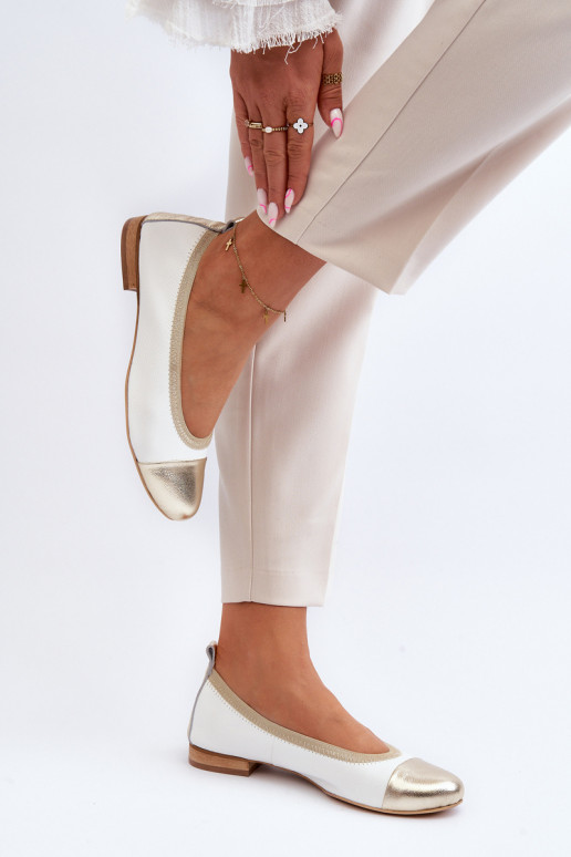 Zazoo 2890 baleríny Bílá-zlaté barvy