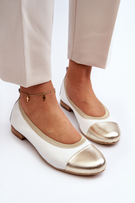 Zazoo 2890 baleríny Bílá-zlaté barvy