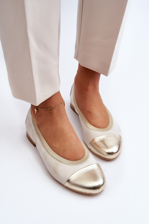 Zazoo 2890 baleríny zlaté barvy 