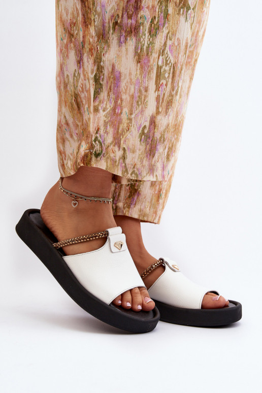 Zazoo 2896 Dámské pantofle  bílé