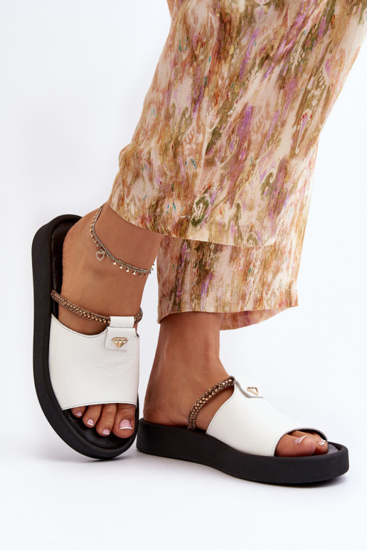 Zazoo 2896 Dámské pantofle  bílé