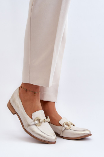 Zazoo 2880  mokasíny  s ornamenty zlaté barvy 2