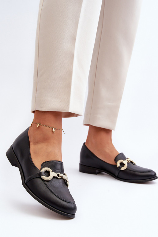 Zazoo 2880  mokasíny  s ornamenty Černé Zazoo 2880  mokasíny  s ornamenty Černé