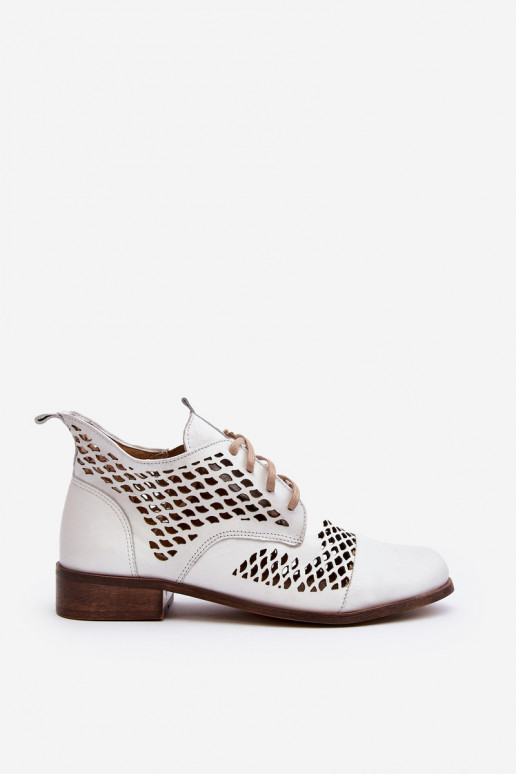 Zazoo 2704  Ažurová obuv bílé Zazoo 2704  Ažurová obuv bílé