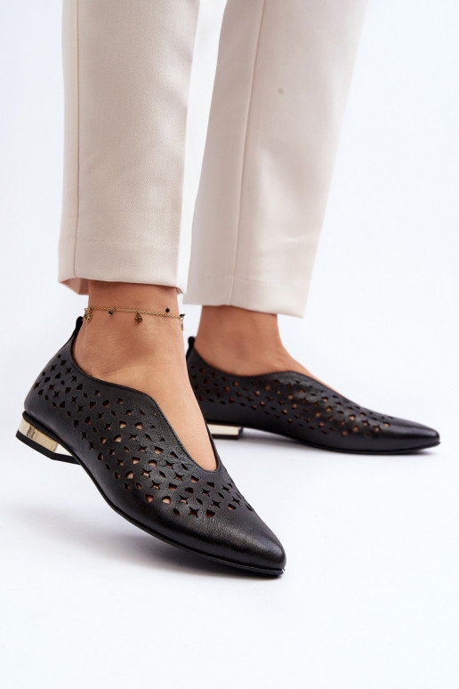 Zazoo 2883 Ažurové baleríny  Černé