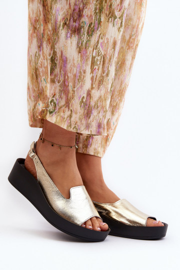 Zazoo 2893 Dámské sandály  na j Podeszwie zlaté barvy 2