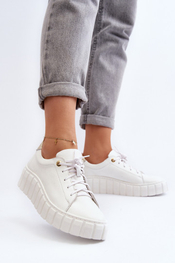 Zazoo 2919   boty s masivní podrážkou bílé