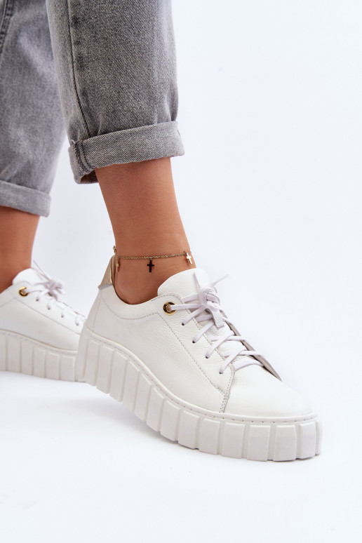 Zazoo 2919   boty s masivní podrážkou bílé